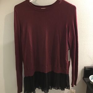 Maroon layered sweater size small